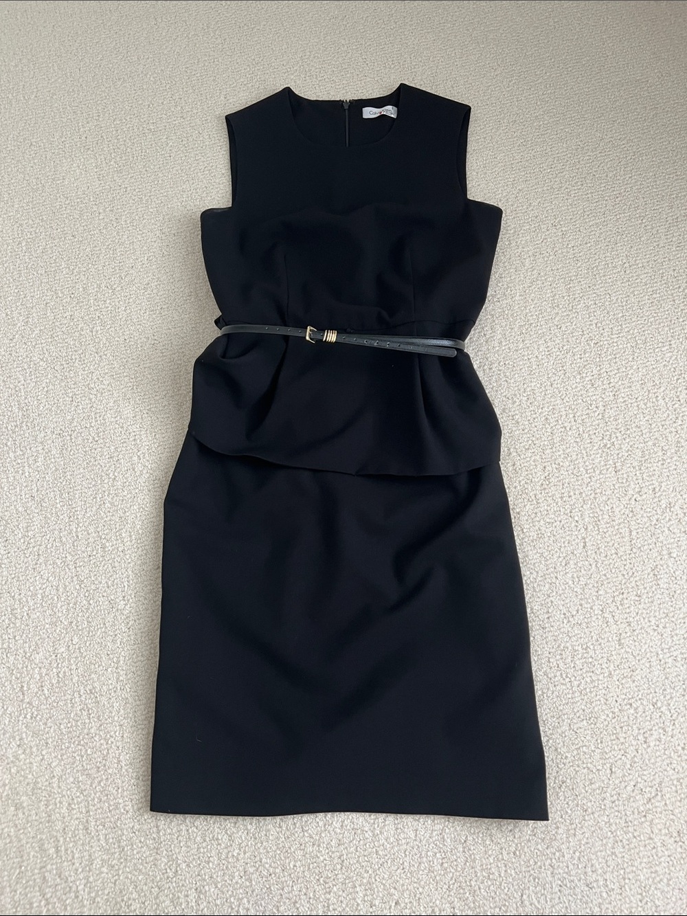 Classic Black Sleeveless Peplum Sheath Calvin Klein Dress size 4